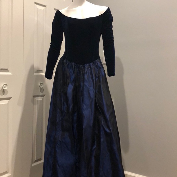 velvet and taffeta dress